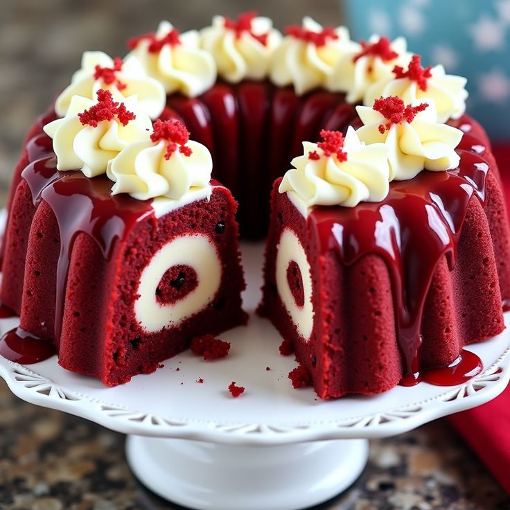 Red Velvet Cream Cheese Bundt Cake 2 Red Velvet Cream Cheese Bundt Cake 1