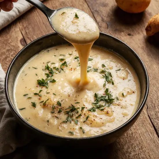 Hearty Cheddar Garlic Herb Potato Soup – Creamy, Comforting & Flavor-Packed 2 cheesy potato soup