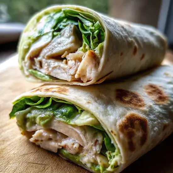 Delicious Chicken Avocado Caesar Wrap 5 Min Make 2 chicken avocado caesar wrap 3