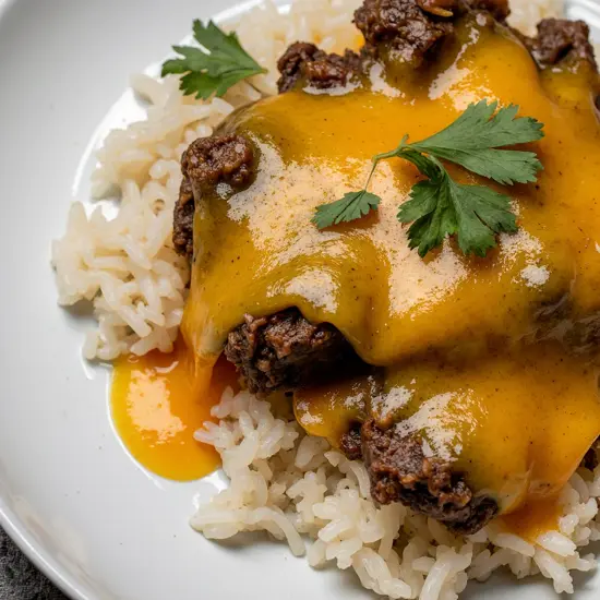salisbury-steak-rice-gravy (4) salisbury steak rice gravy 4