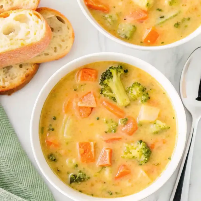 Creamy Vegetable Soup 2 creamy vegetable soup with bread