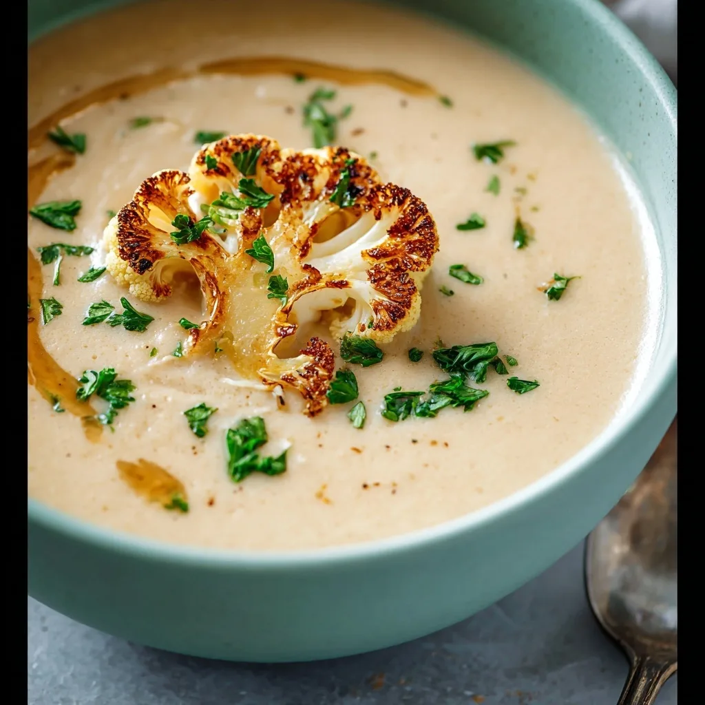Creamy Roasted Cauliflower Soup