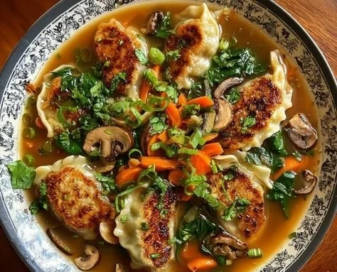 Hearty Asian Potsticker Soup