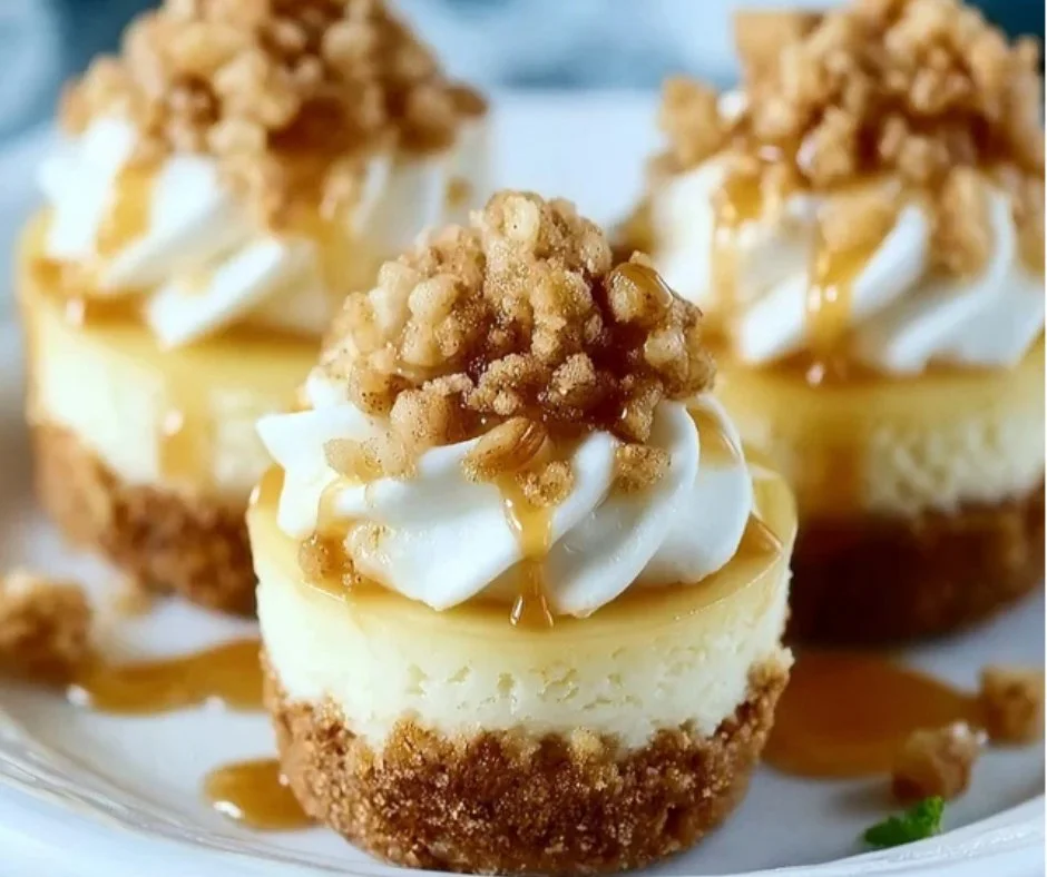 Easy Apple Crisp Mini Cheesecakes