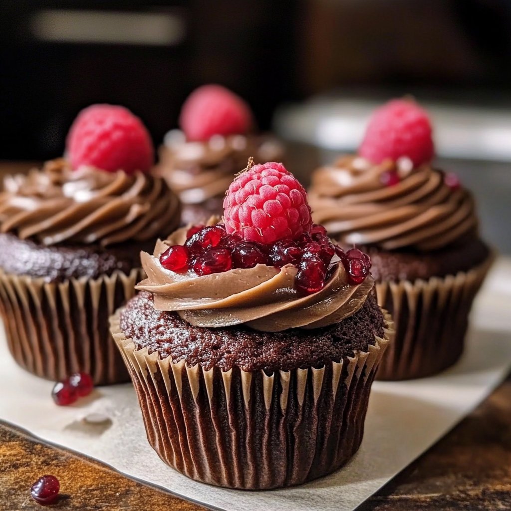 Raspberry Filled Chocolate Cupcakes: A Sweet Surprise! 6 Raspberry Filled Chocolate Cupcakes: A Sweet Surprise!
