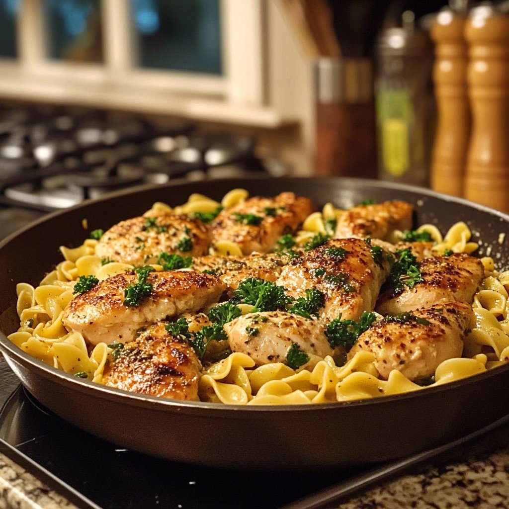 One-Pan Chicken with Buttered Noodles: A Quick Delight!
