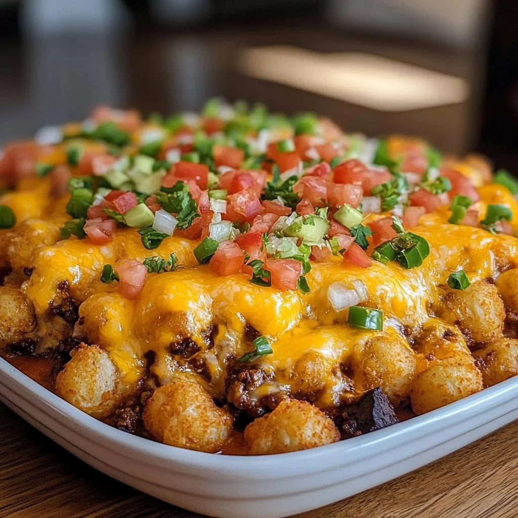 Cheesy Taco Tater Tot Bake: A Quick Family Favorite!