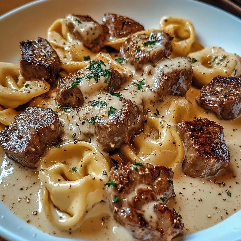 Cracked Garlic Steak Tortellini in Creamhouse Sauce Bliss