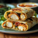 Crispy air fryer chicken and mozzarella wraps served on a plate
