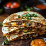 Delicious Smashburger Quesadillas served with salsa and sides