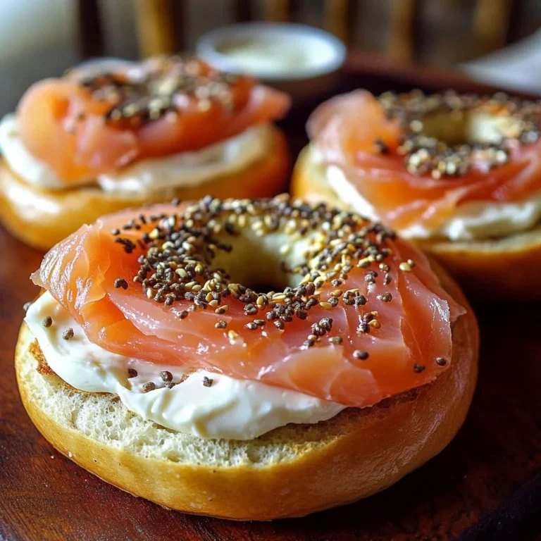 Smoked salmon and cream cheese bagels ready to enjoy