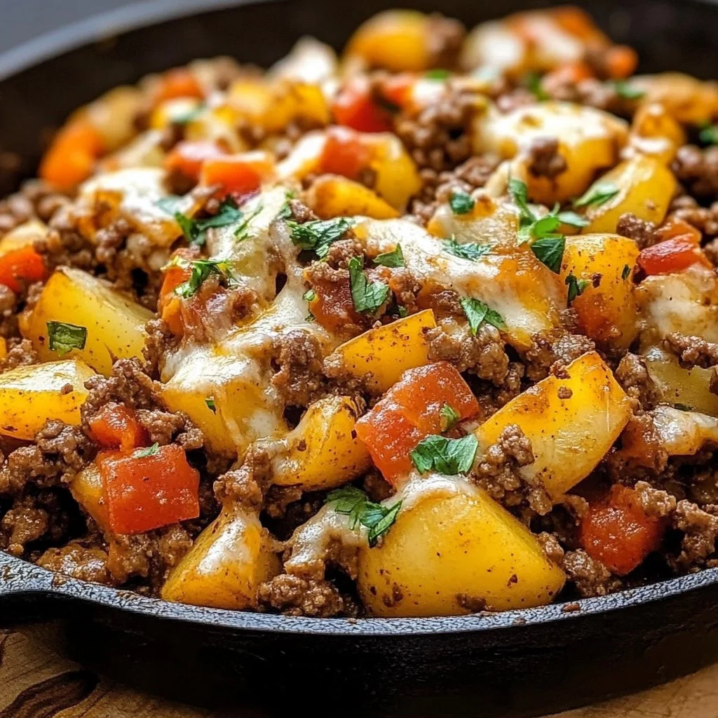 Southwest Ground Beef and Potato Skillet