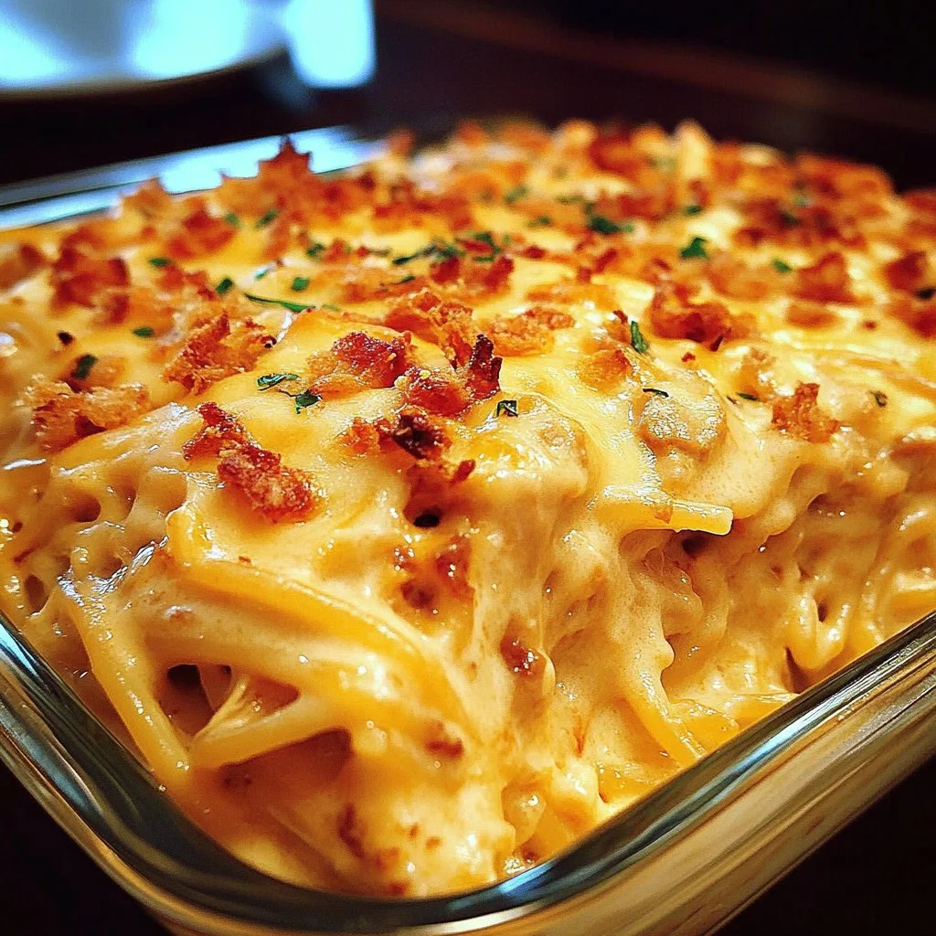 Spicy Southern Cheesy Chicken Spaghetti Casserole