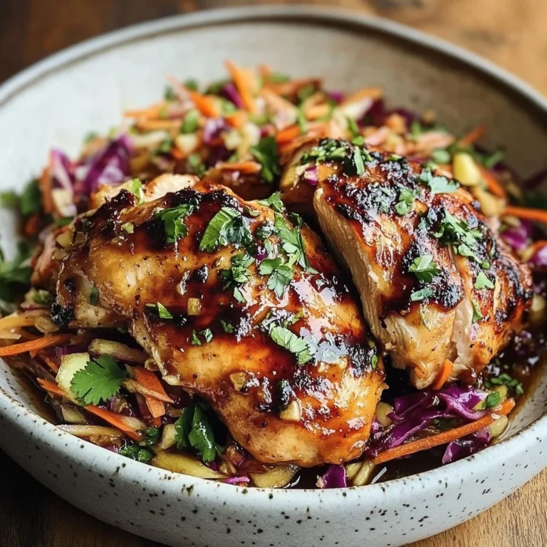 Sticky Apple Cider Chicken with Crisp Autumn Slaw 2 Sticky Apple Cider Chicken served with a fresh autumn slaw