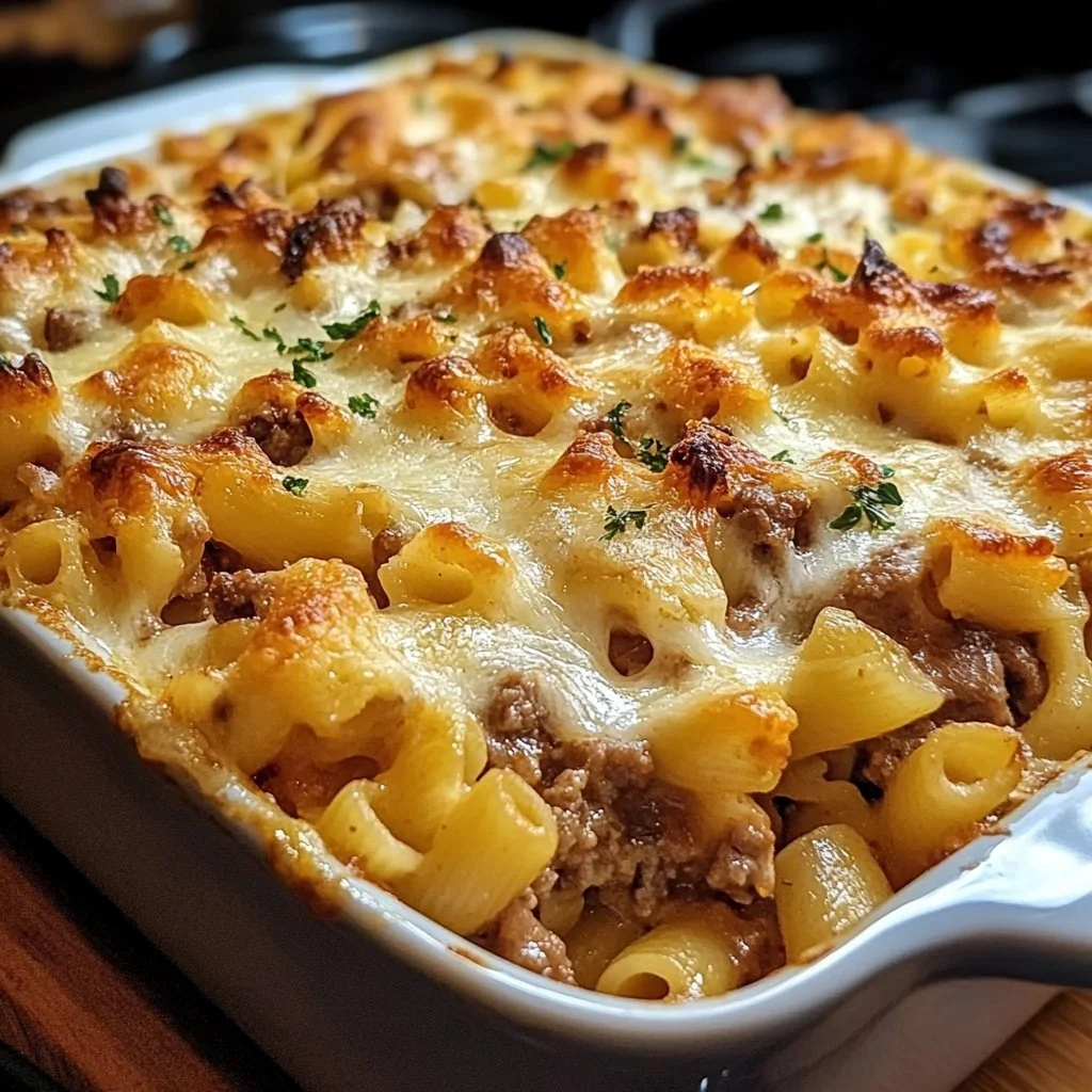 Big Mac Noodle Casserole with Cult Dressing