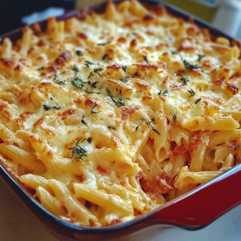 Creamy Boursin Cheese Pasta Bake served in a dish