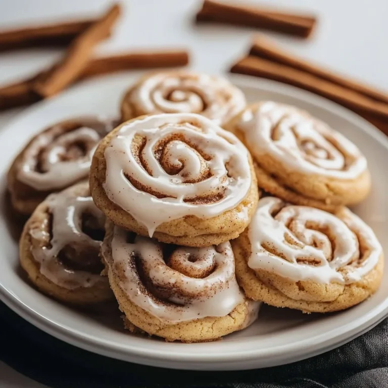 Delicious homemade cinnamon roll cookies on a plate
