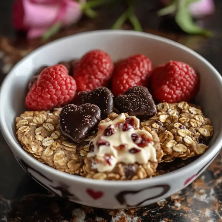 Decadent Valentine Cookies Oatmeal Bowl for a sweet celebration of love