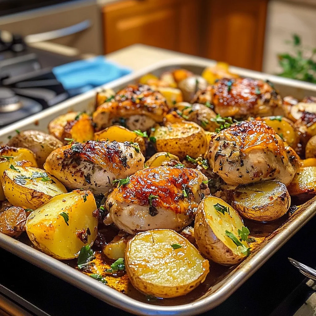 Easy Sheet Pan Chicken and Potatoes Recipe