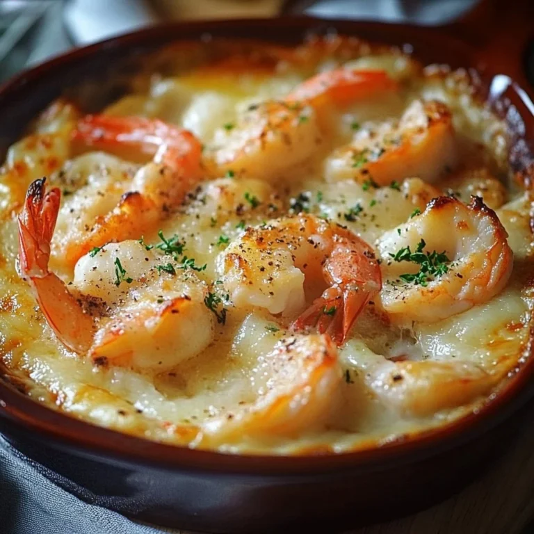 Seafood Gratin 2 Delicious seafood gratin dish topped with cheese and herbs