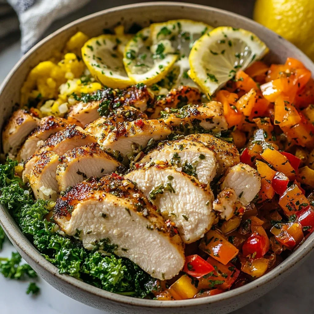 Vibrant Lemon-Herb Chicken Nourish Bowl for a Healthy Boost