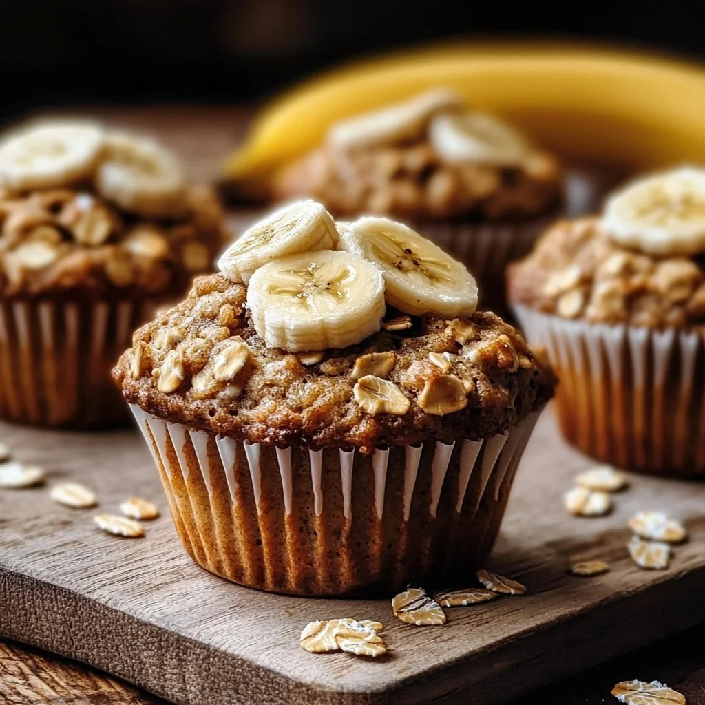 Healthy Banana Oatmeal Muffins