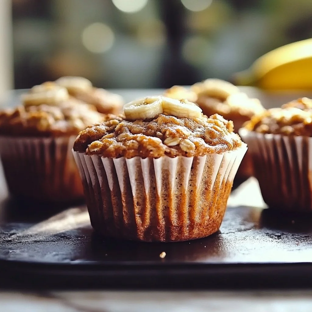 Healthy Banana Oatmeal Muffins