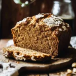 Freshly baked Irish Brown Bread served on a wooden board