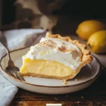 Delicious slice of Lemon Angel Pie with fluffy meringue and lemon filling