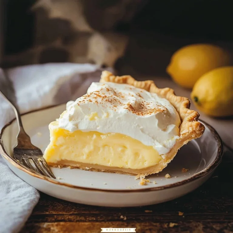 Delicious slice of Lemon Angel Pie with fluffy meringue and lemon filling