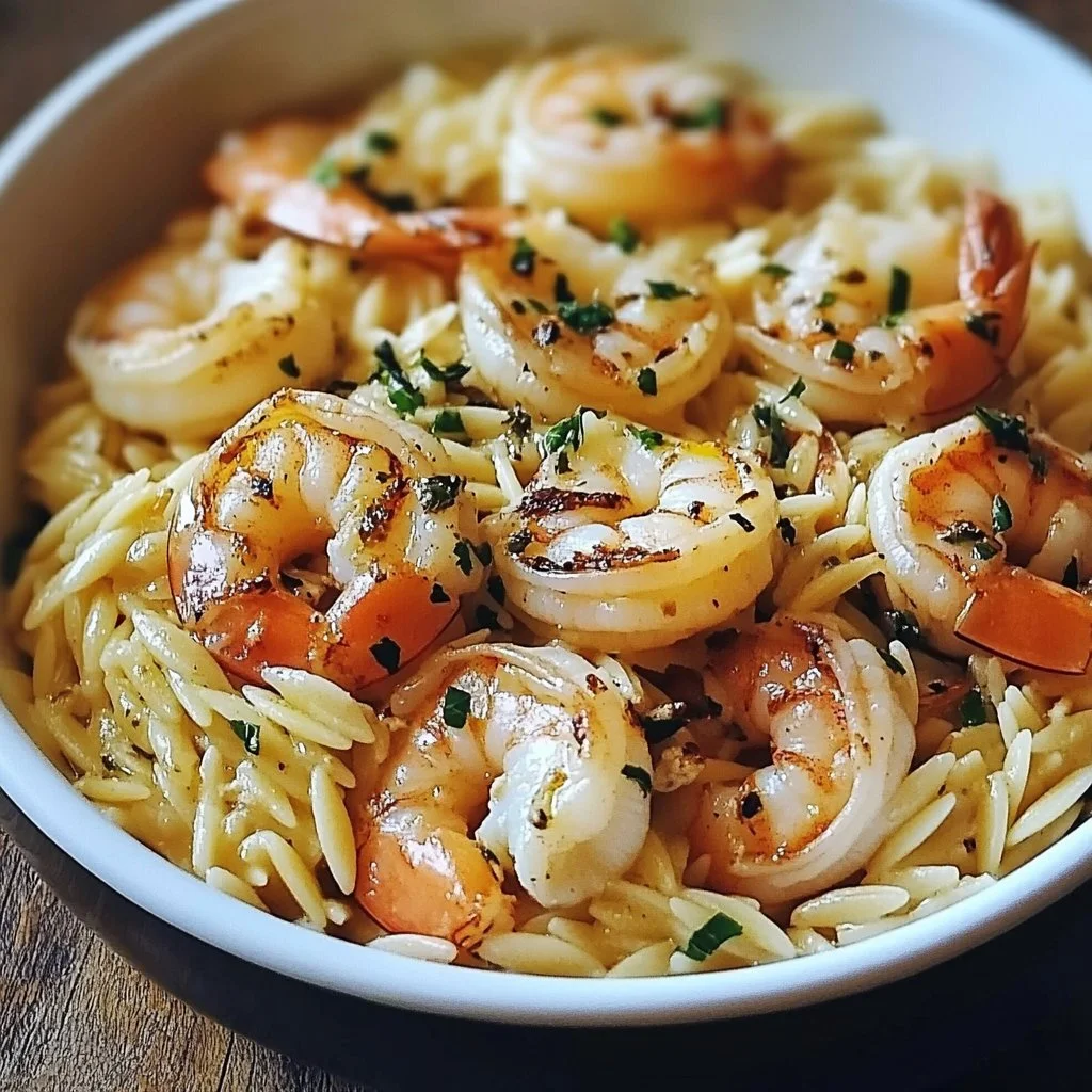 Lemon Garlic Shrimp and Orzo