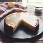 Delicious slice of old-fashioned buttermilk cake on a plate