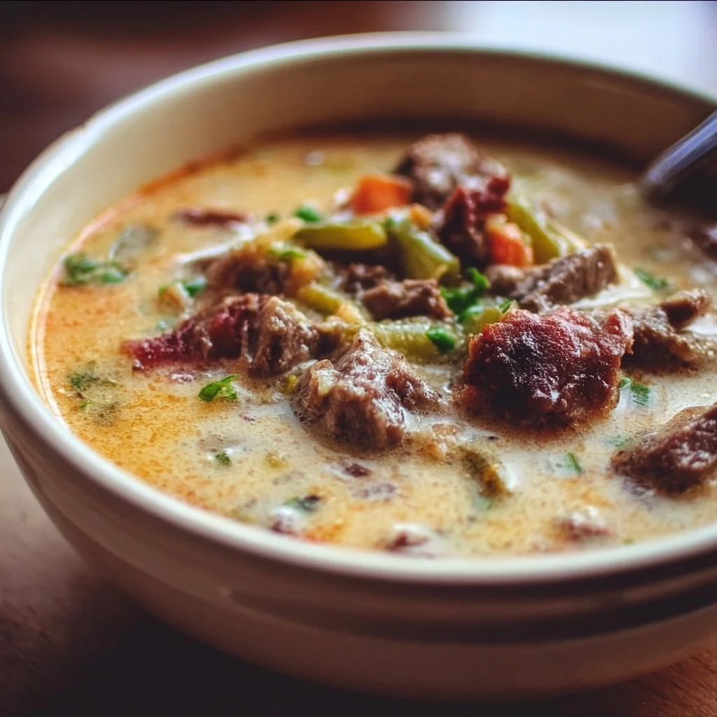 Philly Cheesesteak Soup