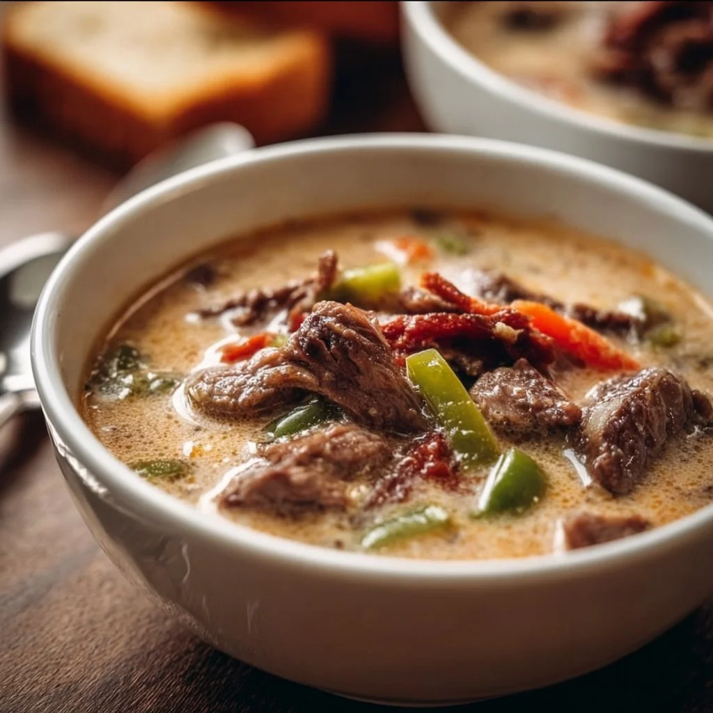 Philly Cheesesteak Soup