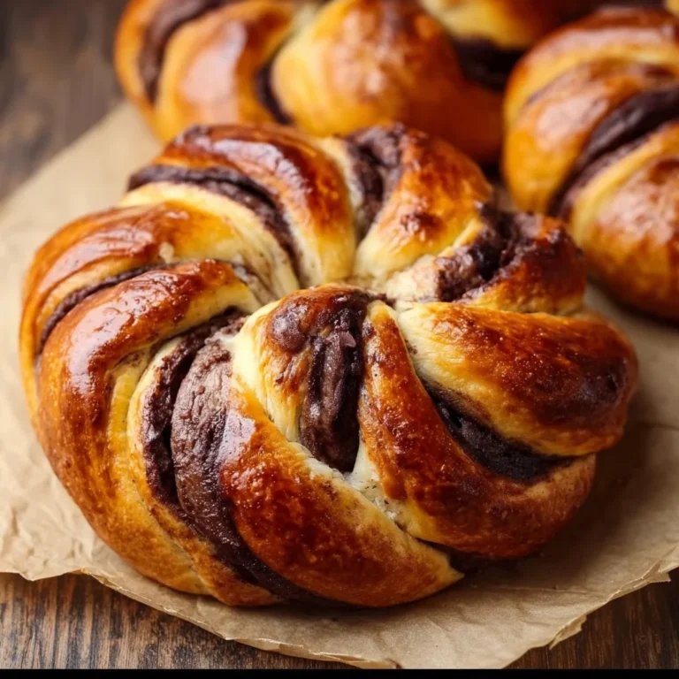 Delicious Braided Brioche with rum, vanilla, and chocolate topping on a rustic background
