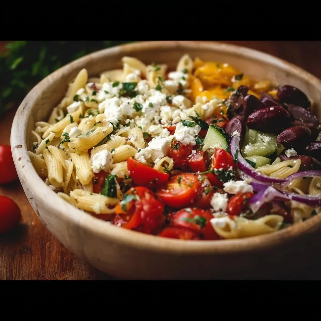 Greek Pasta Salad with Feta Cheese