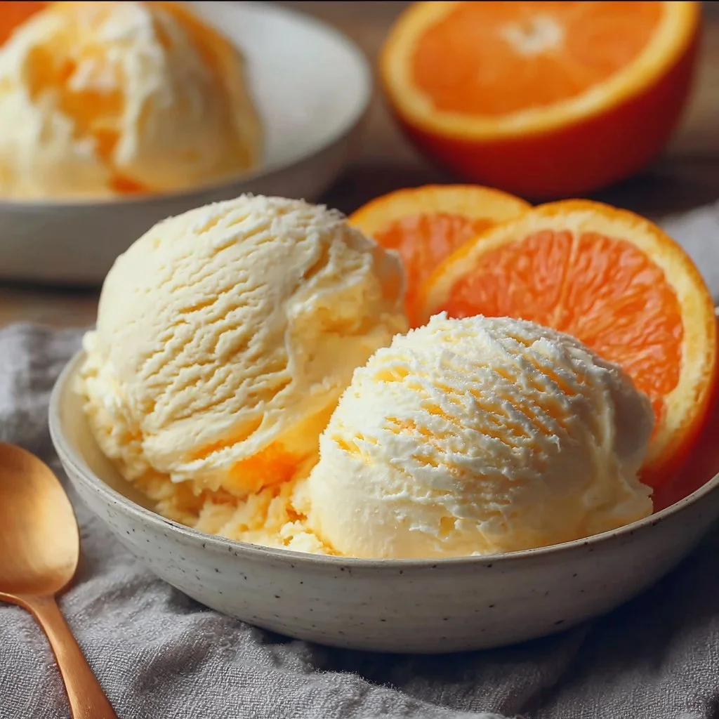 Homemade Orange Ice Cream