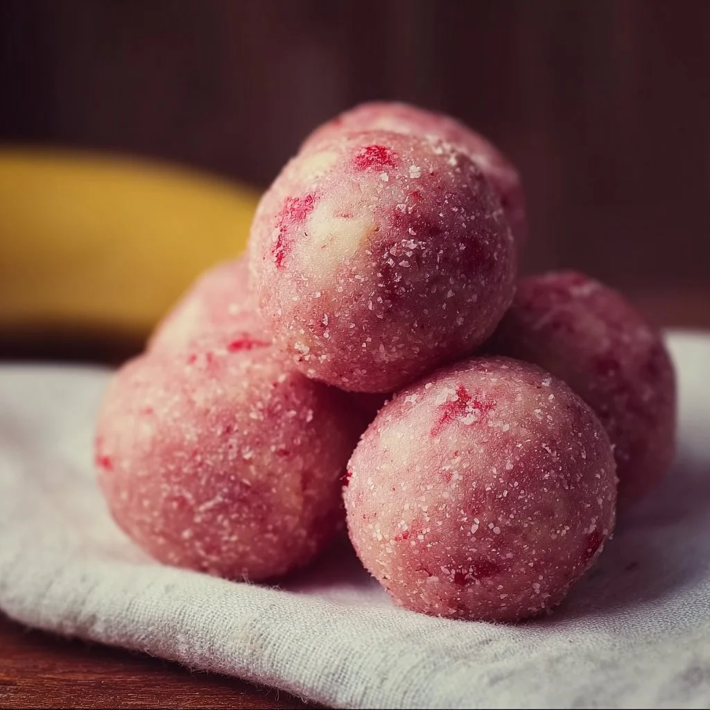 Homemade Strawberry & Banana Frozen Balls 6 Homemade Strawberry & Banana Frozen Balls