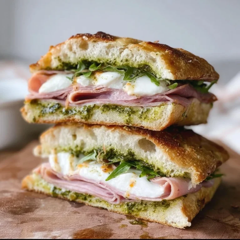 Mortadella, pesto, and burrata focaccia sandwich with garlic confit aioli